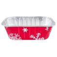 1 lb. Disposable Red Holiday Christmas Aluminum Small Mini Loaf/Bread