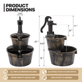 thumbnail image 2 of MoNiBloom 2-Tier Barrel and Pump Fountain Outdoor, 27" Tall Cascading Waterfall Fountain with Electric Recirculating Pump for Garden Patio Backyard Decor, Bronze, 2 of 9