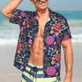 thumbnail image 4 of Uemuo Floral Printed Regular Fit Short Sleeve Casual Hawaiian Shirt for Men,Aloha shirt,Tropical shirt,Floral print shirt,Vacation Beach shirt-3X-Large, 4 of 9
