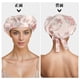 thumbnail image 2 of Bonete de cabello floral de seda sintética Unique Bargains con correas ajustables, gorro de sueño nocturno para mujeres en rosa y negro, 2 of 6
