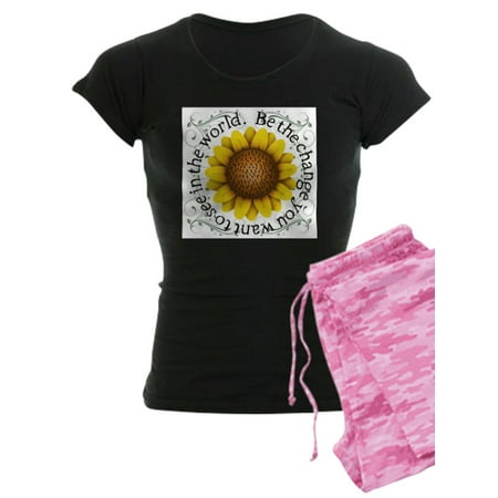 

CafePress - Be The Change You Want To See In The World Pajamas - Women s Dark Pajamas