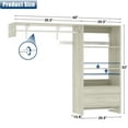 thumbnail image 7 of Homieasy Wall Cabinet with Hanging Rods, 60'' Wide Laundry Wall Cabinet with 2 Drawers, Open Rack & Adjustable Inner Shelf, Storage Cabinet Wall Mounted, White Oak, 7 of 7
