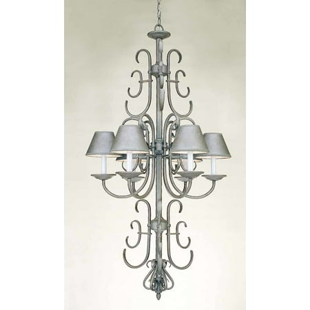

Volume Lighting V2966 Bornholm 6 Light 1 Tier Chandelier - Platinum Rust