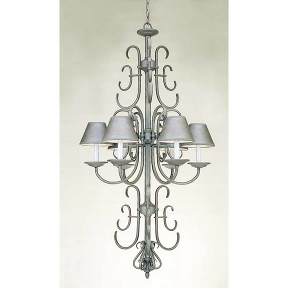 Volume Lighting V2966 Bornholm 6 Light 1 Tier Chandelier - Platinum Rust