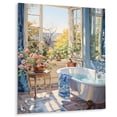 thumbnail image 2 of Designart "Bathroom Serenity III In White and Blue"Bathroom Metal Wall Art White Traditional Bedroom Wall Art, 2 of 6