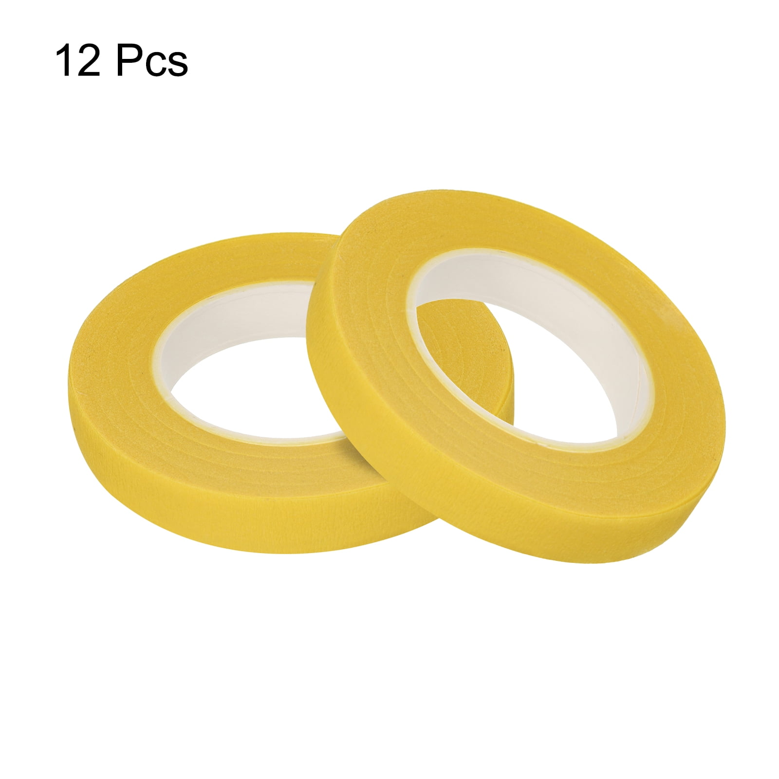 Uxcell Floral Stem Wrap Tape Floral Tape for Bouquet Crafts Wedding Arrangement Pack of 12,Yellow
