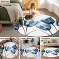 thumbnail image 5 of Navy Blue Tulip Round Area Rug 4 FT, Non Slip Indoor Outdoor Rug, Watercolor Farmhouse Floral Botanical Washable Soft Circular Carpet Non-Shedding Floor Mat for Coffee Table Nursery Foyer Balcony, 5 of 8