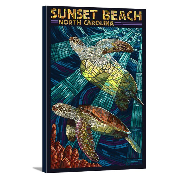 Calabash, North Carolina Sunset Beach Sea Turtle Paper Mosaic