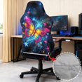 thumbnail image 7 of SEANATIVE Gaming Chair Covers with Zipper Decorative Dustproof Stretch Gamer Chair Cover with Armrest Covers Washable Fabric Non-Slip Office Armchair Slipcover, Butterfly Floral Galaxy, 7 of 7