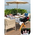 thumbnail image 4 of Outdoor Tablecloth with Umbrella Hole and Zipper, Christmas Snowman Rectangle Table Cloth 52x70 Inch Waterproof Tablecloth, Black Xmas Pine Branch Snowflake Red Birds Picnic Table Cover for Patio, 4 of 7
