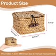 thumbnail image 3 of FGTHBF-Handwoven Wicker Basket with Lid Desk Organizer for Remote Control Key Glass Coffee Color Seagrass Box for Decoration, Caramel Color 3.5" x 3.5" x 2", 3 of 4