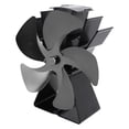 thumbnail image 3 of Ventilador de estufa de leña de 5 aspas, base trapezoidal vertical, con circulación de calor, portátil, para casa y campamento, color negro, 3 of 14
