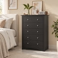 thumbnail image 2 of Homall 5 Drawer Chest for Bedroom, Modern Tall Dresser with Smooth-Gliding Drawers, Black, 2 of 7
