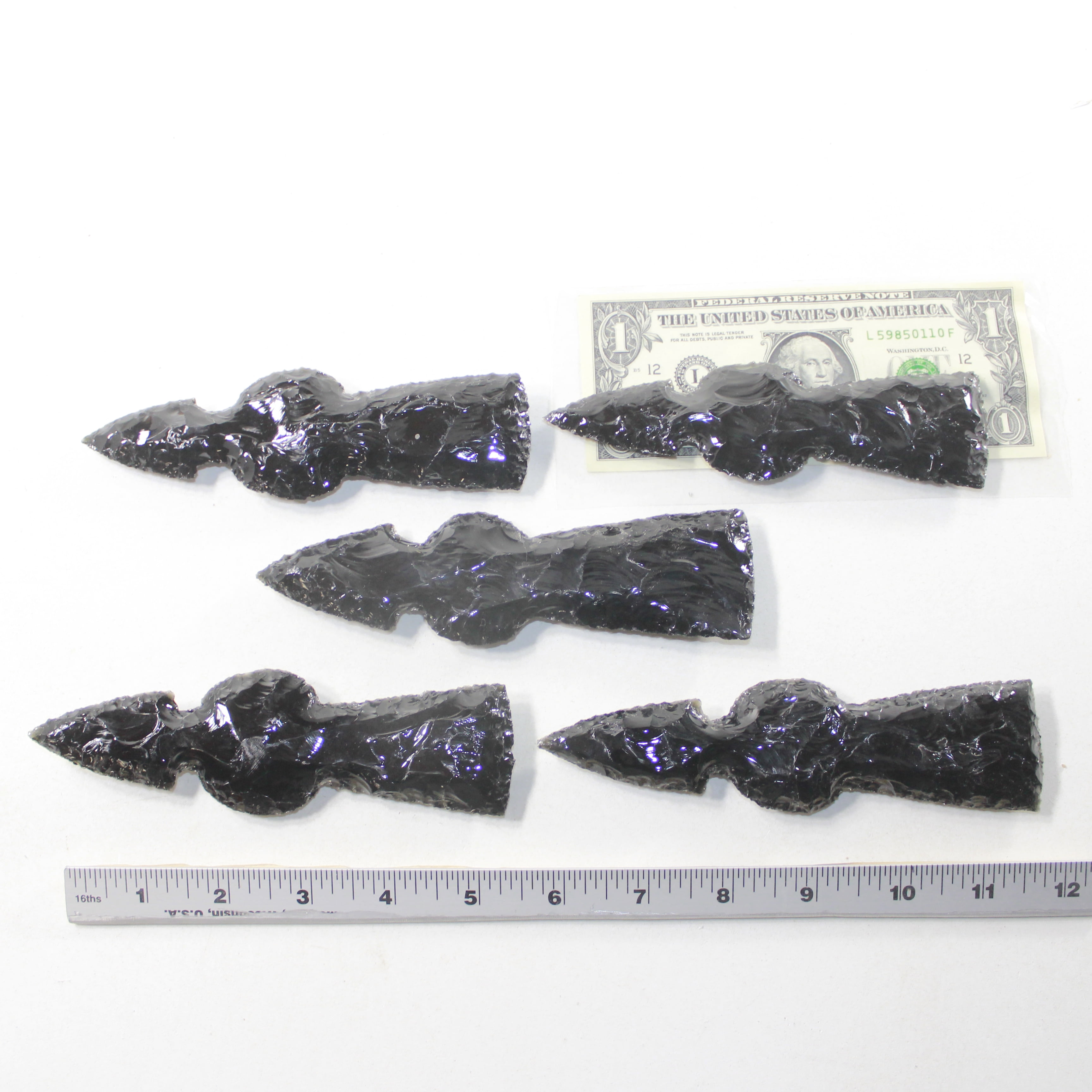 5 Obsidian Ornamental Tomahawk Heads #1732  Ax Axe Hatchet