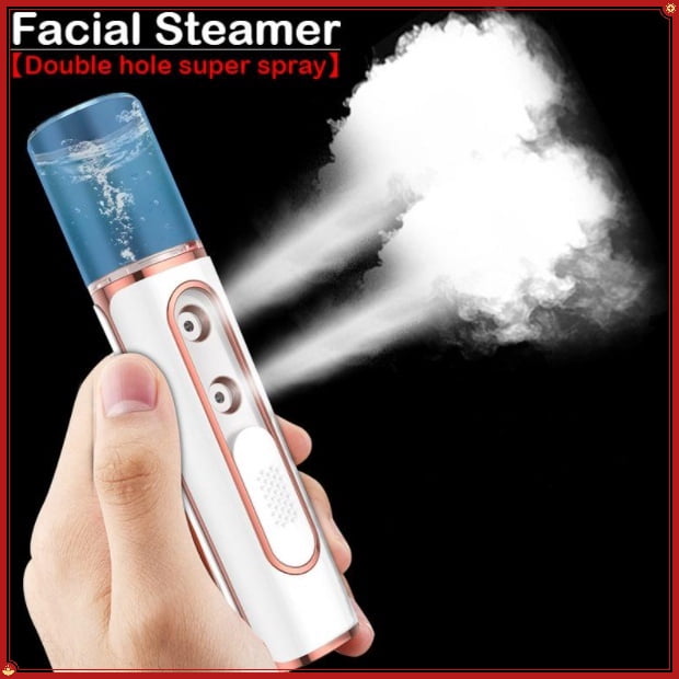 Nano Mist Sprayer 35ml Double hole USB Facial Body Steamer Moisturizing Portable Face Steamer Nano Facial Spray Cool Mist Spray