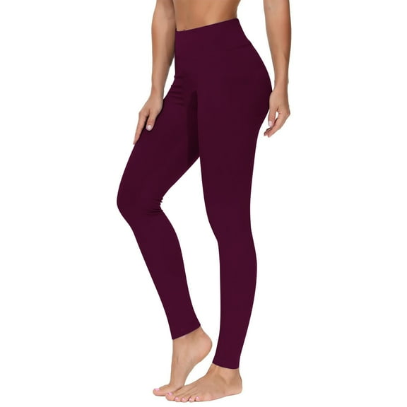 ibuvkizy High Waisted Leggings for Women Tummy Control,Women's Solid Color Yoga Exercise Leggings Yoga Casual Pants Leggings Purple,S