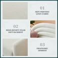 thumbnail image 2 of Relax & Rejuvenate Modern Trending and Youthful Rainbow Design Upholstered Fabric Three-Seater Sofa with All Required Accessories, Cream, 2 of 10