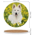 thumbnail image 5 of GZHJMY 6Pcs Round White Swiss Shepherd Portrait Ceramic Coasters with Cork-Backed for Coffee Drink, Cup Mat Absorbent Stone Coasters, 5 of 5