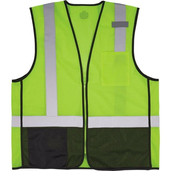 Ergodyne B3139520 GloWear 8210Z-BK Hi-Vis Safety Vest - ANSI Class 2, Lime - Small & Medium