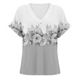 thumbnail image 4 of Womens Tops Womens Fashion T Shirts 2025 Short Sleeve Casual V Neck Summer Tops Cute Loose Fit Blouses Graphic Tees Shirts for Women, 4 of 5