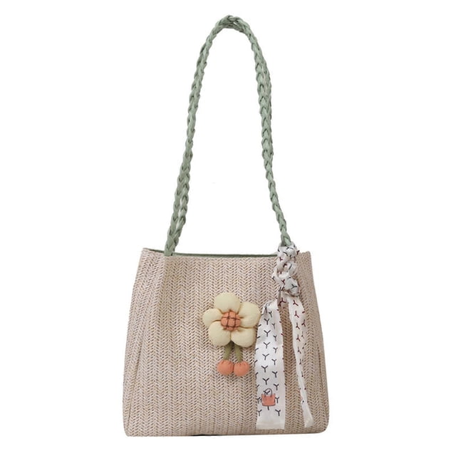 Straw Tote Bag Women Shoulder Handbag Versatile Shoulder Handbag for Weekend Getaway Accesory
