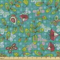 thumbnail image 2 of Ambesonne Bird Fabric by the Yard Upholstery, Oversimplified Butterflies Art, 2 Yards, Dark Seafoam and Army Green, 2 of 5