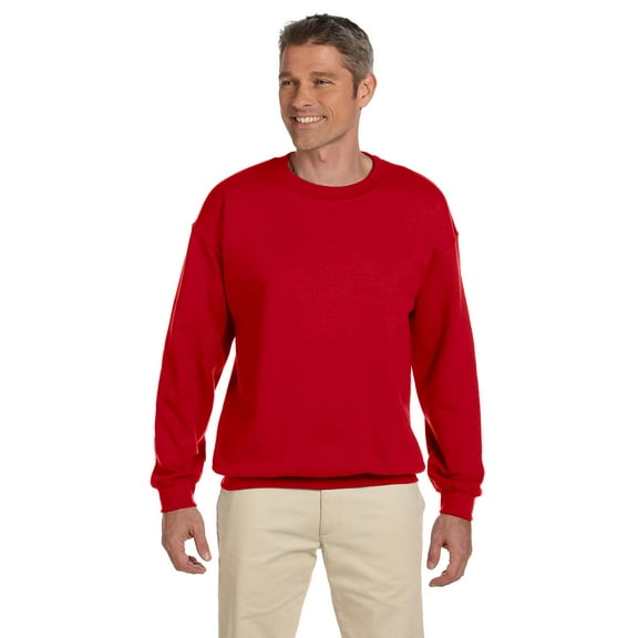 Gd 8 Oz 50/50 Fleece Crew , G180 , CHERRY RED , Large