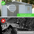 thumbnail image 2 of 8 ft. W x 6 ft. D Outdoor Iron & Solid Woodo Tool Storage Shed with Two Doors and Windows, 2 of 7