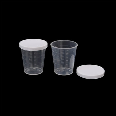 

10Pcs 30ml Plastic Lab Test Liquid Measuring Container Cups with Cap