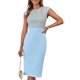 thumbnail image 1 of Vestido ajustado GRACE KARIN, cuello redondo, sin mangas, azul claro, XL, 1 of 6