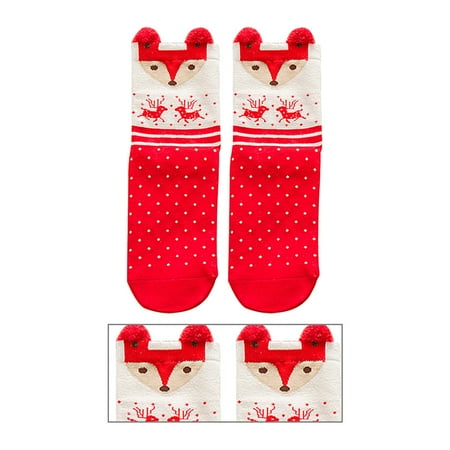 

Widealiff 3pcs Christmas Socks Women Cotton Breathable Winter Warm Socks Festival Decoration