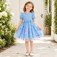 thumbnail image 4 of IPIO Toddler Girls Butterfly Mesh Dress, Princess Birthday Dress with Puff Sleeves for Summer Party, Everyday Wear 3-4 blue, 4 of 7