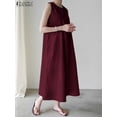 thumbnail image 3 of JUNWELL Élégantes Femmes Maxi Robe Fashion Party Swing Caftan Sundress 2024 Été Plage Débardeurs Robes Décontractées OL Longue Robe Oversize, 3 of 7