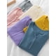 thumbnail image 4 of Suéter básico ajustado con cuello en V y botones para mujer, Jersey de punto, Tops suaves y cálidos, otoño e invierno, 2024, 4 of 5