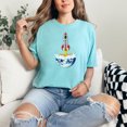 thumbnail image 2 of Rocket Launching from Earth Colorful Design, Scientist, Chalky Mint Comfort Colors T-Shirt, Medium, 2 of 3