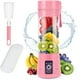 thumbnail image 1 of Batidora portátil, 150 watt para batidos y smoothies, 400 ml batidora de viaje recargable por USB, botella sin BPA (Con Cepillo Esponja Rosa*1 + Ice Lattice*1), 1 of 5