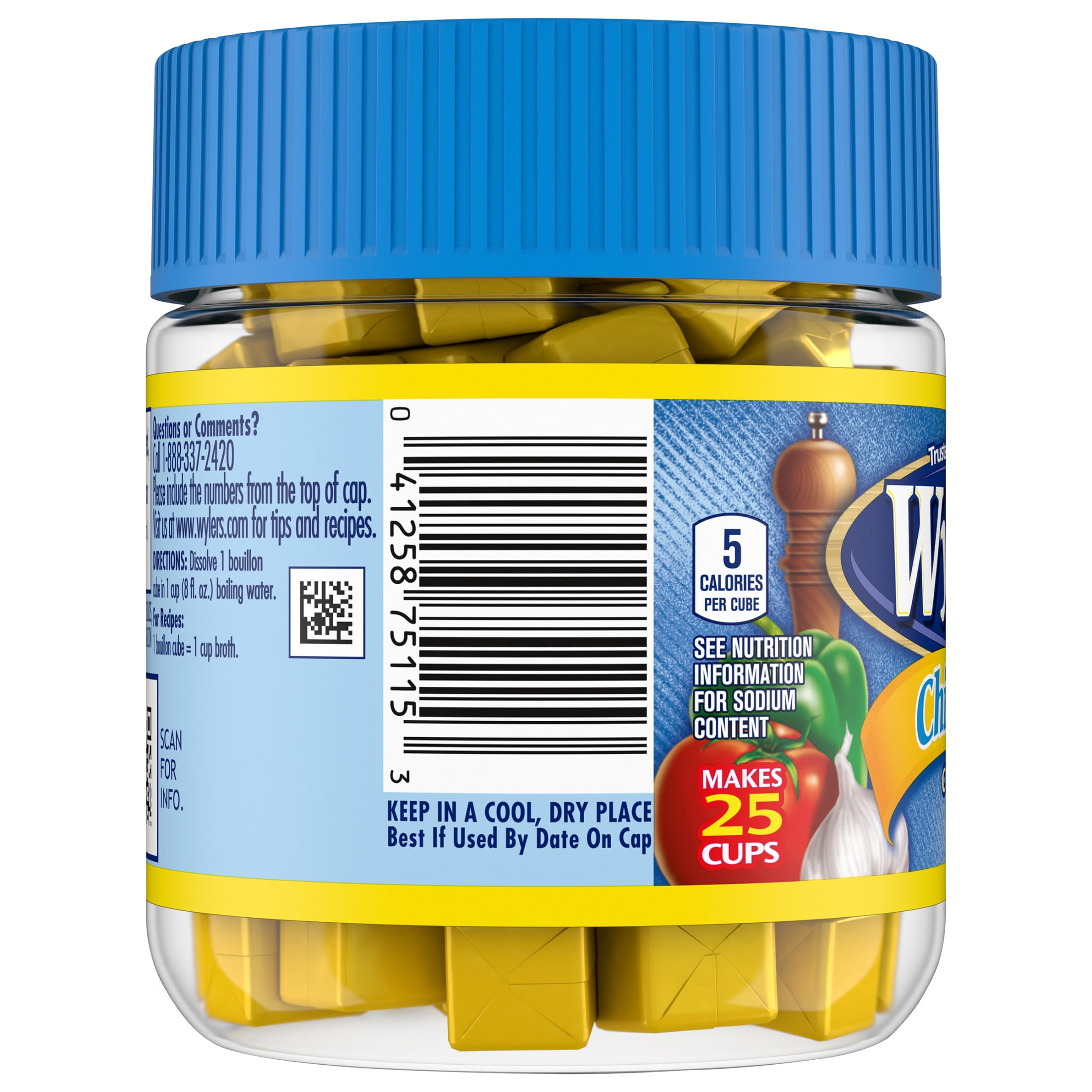 Wyler's Instant Bouillon Chicken Flavored Cubes, 3.25 oz Jar
