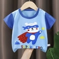 thumbnail image 4 of TOWED22 Toddler Boy Shirts Baby Kids Short Sleeve T-Shirt Graphic Tee Funny Letters Print Cotton Tops 2T-8 Years(Blue,130), 4 of 4