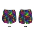 thumbnail image 3 of Balery Bright Universe Pantalones cortos deportivos para mujer con forro y dos bolsillos, elásticos, para entrenamiento, gimnasio, yoga-Small, 3 of 7