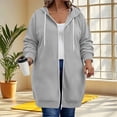 thumbnail image 6 of yillto Plus Size Womens Sweatshirt Jacket Zip up Hoodie Lightweight Long Sleeve Fall Fashion Hooded Sweatshirts, 6 of 7