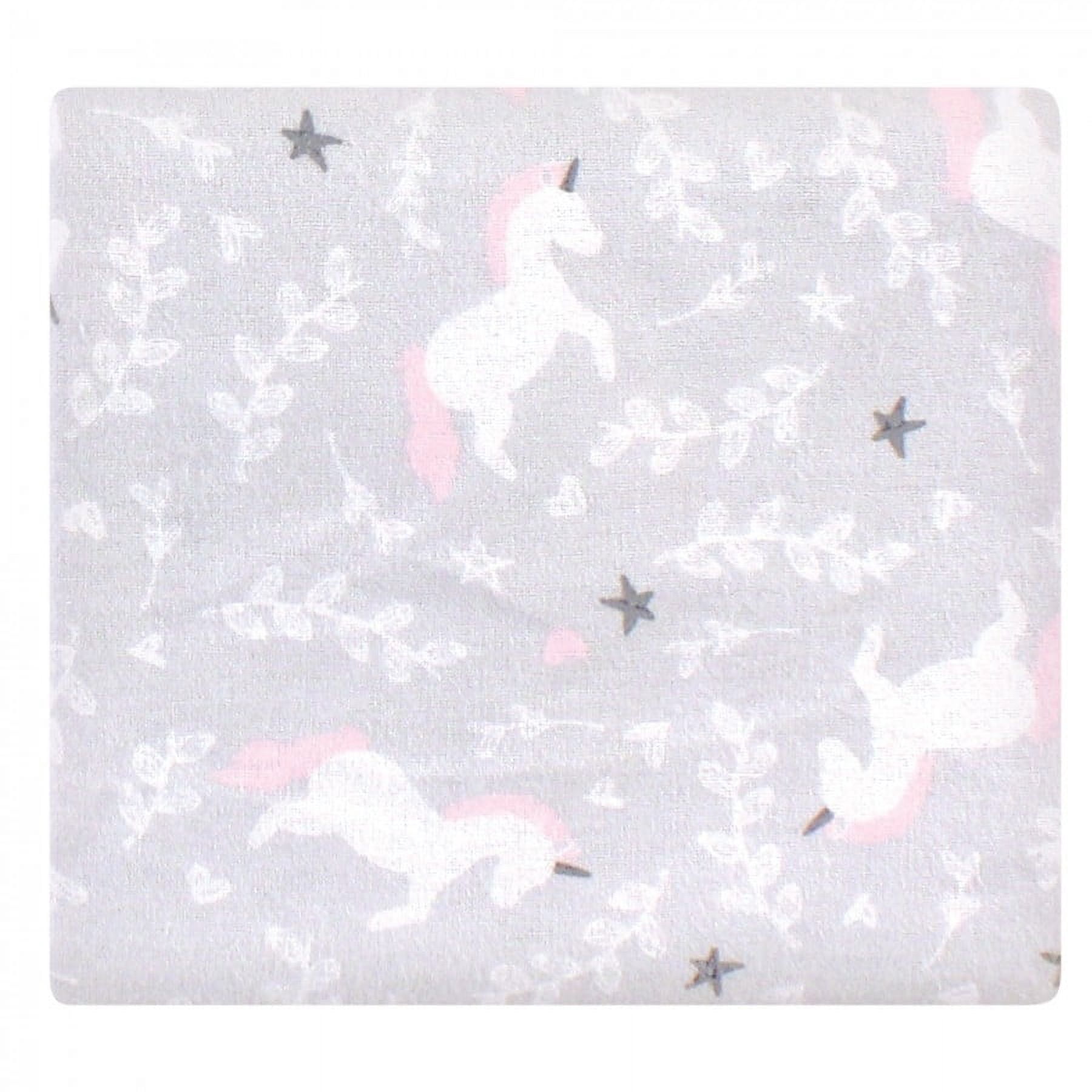 Hudson Baby Unisex Baby Cotton Poly Flannel Receiving Blankets Bundle, Whimsical Unicorn, One Size