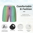 thumbnail image 3 of Daiia Rainbow Peacock Feathers Mens Swim Trunks Swim Shorts Quick Dry Swim Shorts with Mesh Lining Pockets-3X-Large, 3 of 9