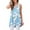 Floral Light Blue, variant on Womens Summer Casual Tank Tops Sleeveless V-Neck Tees Pleated Tunic Blouses Shirt