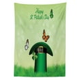 thumbnail image 2 of St. Patrick's Day Outdoor Tablecloth, Happy Religious Day Leprechaun Hat on Grass with Butterflies, Decorative Washable Fabric Picnic Table Cloth, 58 X 84 Inches,Forest and Pale Green, by Ambesonne, 2 of 2