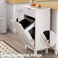 thumbnail image 6 of FANRAL Single Tilt Out Laundry Hamper Cabinet,10 Gallon Wooden Hidden Storage Cabinet,Fluted Trash Can for Bathroom Kitchen Living Room,White Laundry Basket Cabinet, 6 of 9