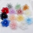 Nvzic 10 Pcs Organza Ribbon Flowers,3.54" Transparent Yarn Flowers