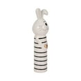 thumbnail image 2 of Boho Bunny Figurine - Striped Ceramic Stoneware Decor with Gold Heart - Modern Accent for Home, Office, Bedroom, Living Room - 10" Black & White, 2 of 11
