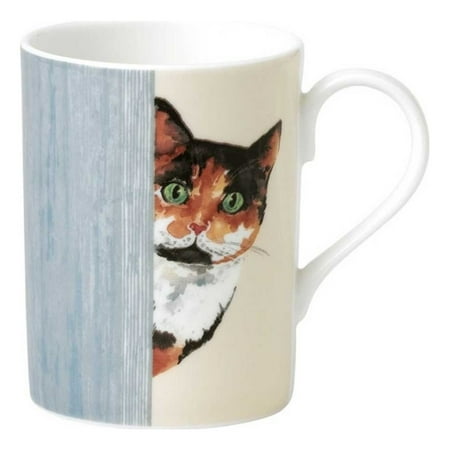 

Roy Kirkham Ceramic Cat Through The Door Lucy Mugs in White (Set of 2)