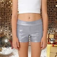 thumbnail image 4 of Gubotare Kid Girls Elastic Shorts Girls Athletic Shorts Lightweight Running Shorts for Teen Girls Kids Size 6-7 (Silver,6-7 Years), 4 of 6