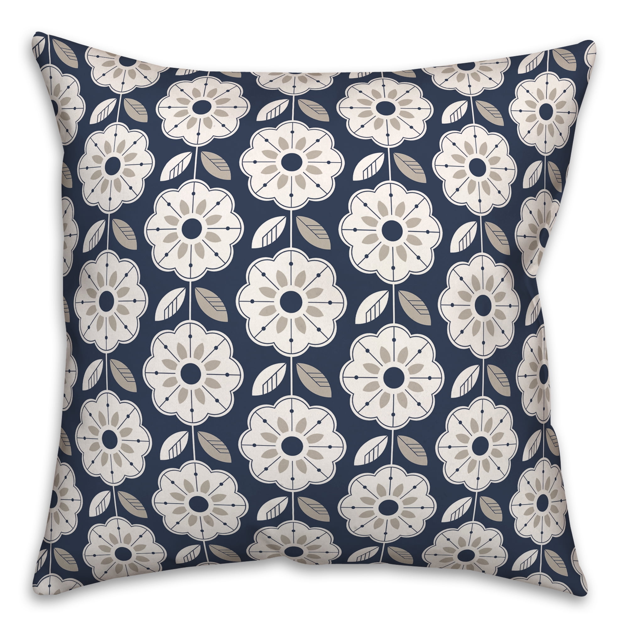 Creative Products Navy Gray Mod Pattern 18x18 Indoor / Outdoor Pillow